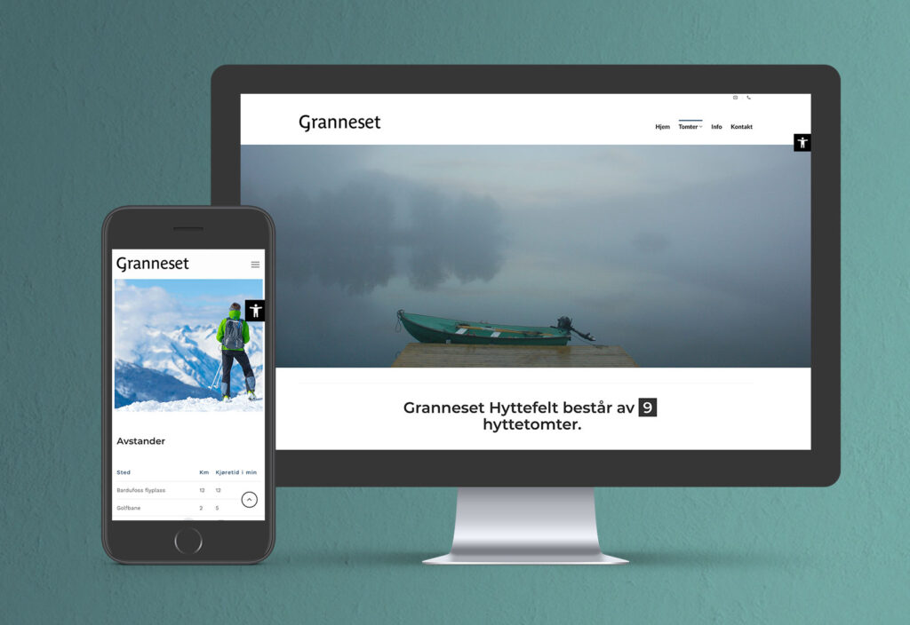 Utsnitt av mobil- og dataskjerm som viser granneset.no